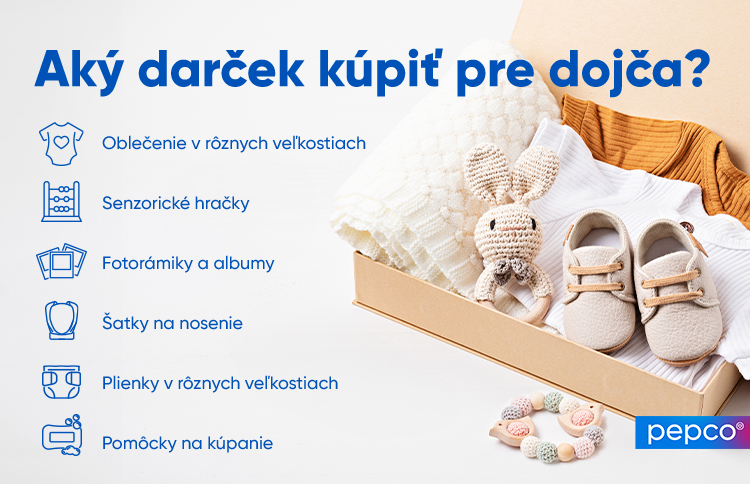 Infografika Pepco „Čo kúpiť ako darček pre dojča? “